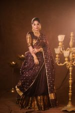 Coffee Brown Silk Lehenga with Organza Dupatta (Set of 3) - Image 2