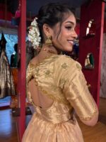 Ivory Embroidered Tissue Silk Lehenga Set of 2 - Image 8