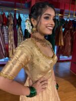 Ivory Embroidered Tissue Silk Lehenga Set of 2 - Image 7