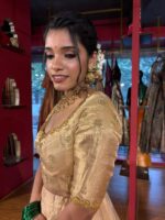 Ivory Embroidered Tissue Silk Lehenga Set of 2 - Image 6