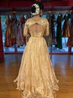 Ivory Embroidered Tissue Silk Lehenga Set of 2 - Image 4