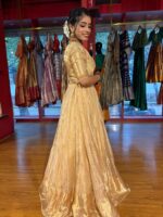 Ivory Embroidered Tissue Silk Lehenga Set of 2 - Image 3