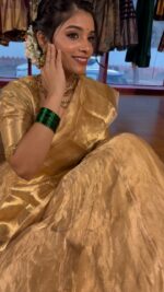 Ivory Embroidered Tissue Silk Lehenga Set of 3 - Image 4