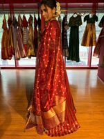 Deep Maroon Silk Embroidered Lehenga Set of 3 - Image 3