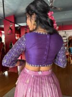 Purple Embroidered Silk Blouse - Image 5