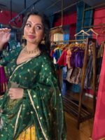 Yellow Embroidered Kota Silk Lehenga Set of 3 - Image 4