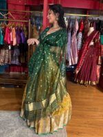 Yellow Embroidered Kota Silk Lehenga Set of 3 - Image 10