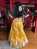 Yellow Embroidered Kota Silk Lehenga Set of 2 - Image 6