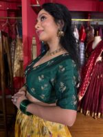 Green Silk Embroidered Blouse - Image 3