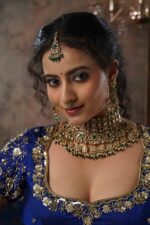 Royal Blue Embroidered Silk Lehenga Set of 2 - Image 3