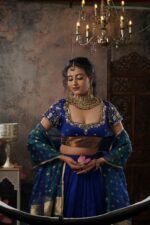 Royal Blue Embroidered Silk Lehenga Set of 2 - Image 2