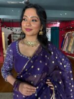 Pink Embroidered Kota Silk Lehenga Set of 3 - Image 4