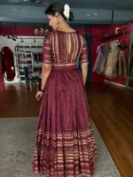 Arakku Brown Kanchivaram Silk Lehenga Set of 2 - Image 5