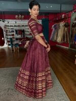 Arakku Brown Kanchivaram Silk Lehenga Set of 2 - Image 2