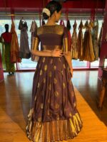 Dark Brown Silk Lehenga Set Of 2 - Image 7