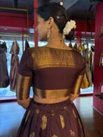 Dark Brown Silk Lehenga Set Of 2 - Image 3