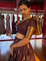 Dark Brown Silk Lehenga Set Of 2 - Image 4