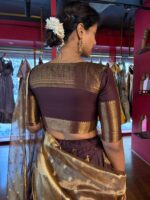 Dark Brown Silk Lehenga Set Of 3 - Image 4