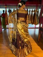 Dark Brown Silk Lehenga Set Of 3 - Image 9