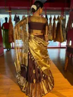 Dark Brown Silk Lehenga Set Of 3 - Image 9
