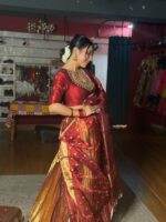 Maroon Embroidered Tissue Silk Lehenga Set of 3 - Image 10