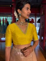 Dusty Pink Embroidered Silk Lehenga Set of 2 - Image 2