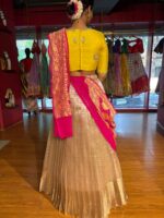 Dusty Pink Embroidered Silk Lehenga Set of 3 - Image 4