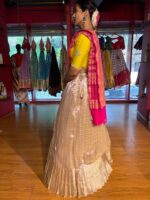 Dusty Pink Embroidered Silk Lehenga Set of 3 - Image 3