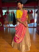 Dusty Pink Embroidered Silk Lehenga Set of 3 - Image 2