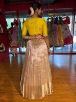 Dusty Pink Embroidered Silk Lehenga Set of 2 - Image 8