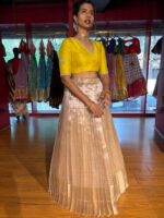 Dusty Pink Embroidered Silk Lehenga Set of 2 - Image 9