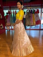 Dusty Pink Embroidered Silk Lehenga Set of 2 - Image 7