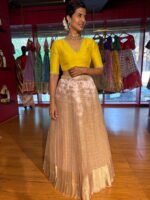 Dusty Pink Embroidered Silk Lehenga Set of 2