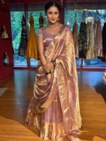 Lilac Embroidered Tissue Silk Lehenga Set Of 3 - Image 2