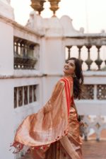 Red Traditional Tissue Lehenga Set Of 3 - Image 4
