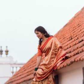 Red Traditional Tissue Lehenga Set Of 3