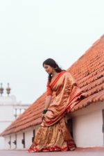 Red Traditional Tissue Lehenga Set Of 3 - Image 4