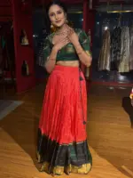 Green Silk Lehenga Set of 2 - Image 4
