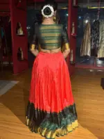 Green Silk Lehenga Set of 2 - Image 3