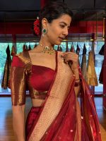 Maroon Silk Lehenga Set of 3 - Image 2