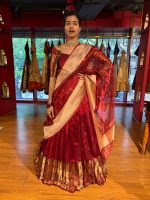 Maroon Silk Lehenga Set of 3 - Image 13