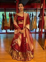 Maroon Silk Lehenga Set of 3