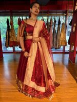 Maroon Silk Lehenga Set of 3 - Image 5