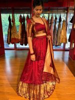Maroon Silk Lehenga Set of 3 - Image 6