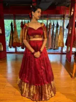 Maroon  Silk Lehenga Set of 2 - Image 6