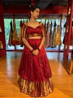 Maroon  Silk Lehenga Set of 2