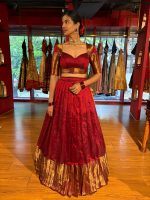 Maroon  Silk Lehenga Set of 2 - Image 5