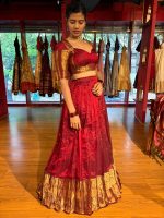 Maroon  Silk Lehenga Set of 2 - Image 2