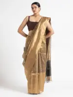 Molten Gold Heavy Tissue Silk Saree