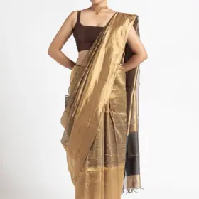 Molten Gold Heavy Tissue Silk Saree
